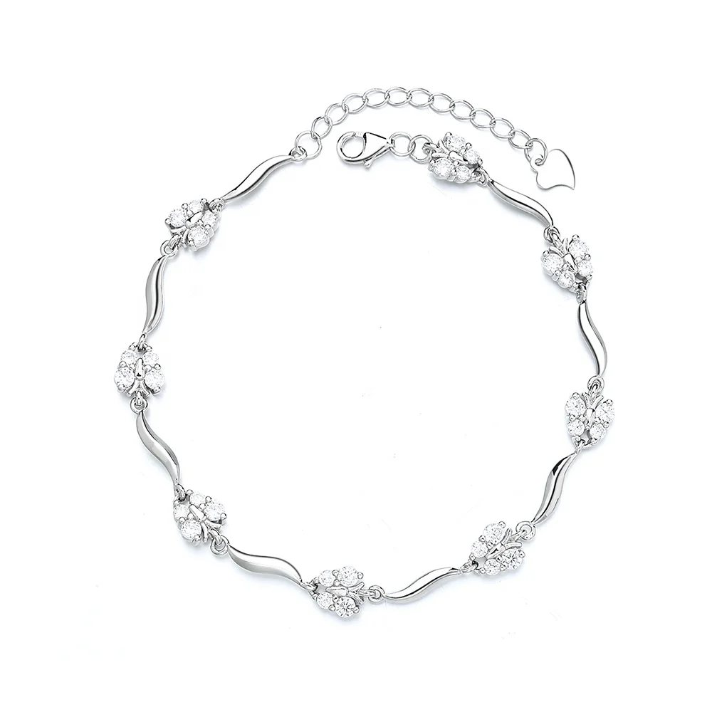 925 Sterling Silver Zircon Bracelet - Trendy & Elegant