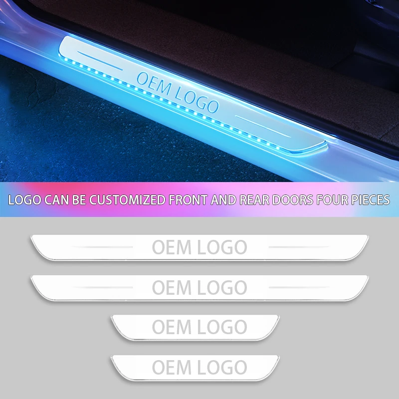 Factory Customized Logo 4pcs Door Sill With Led Light Front Rear Door ...