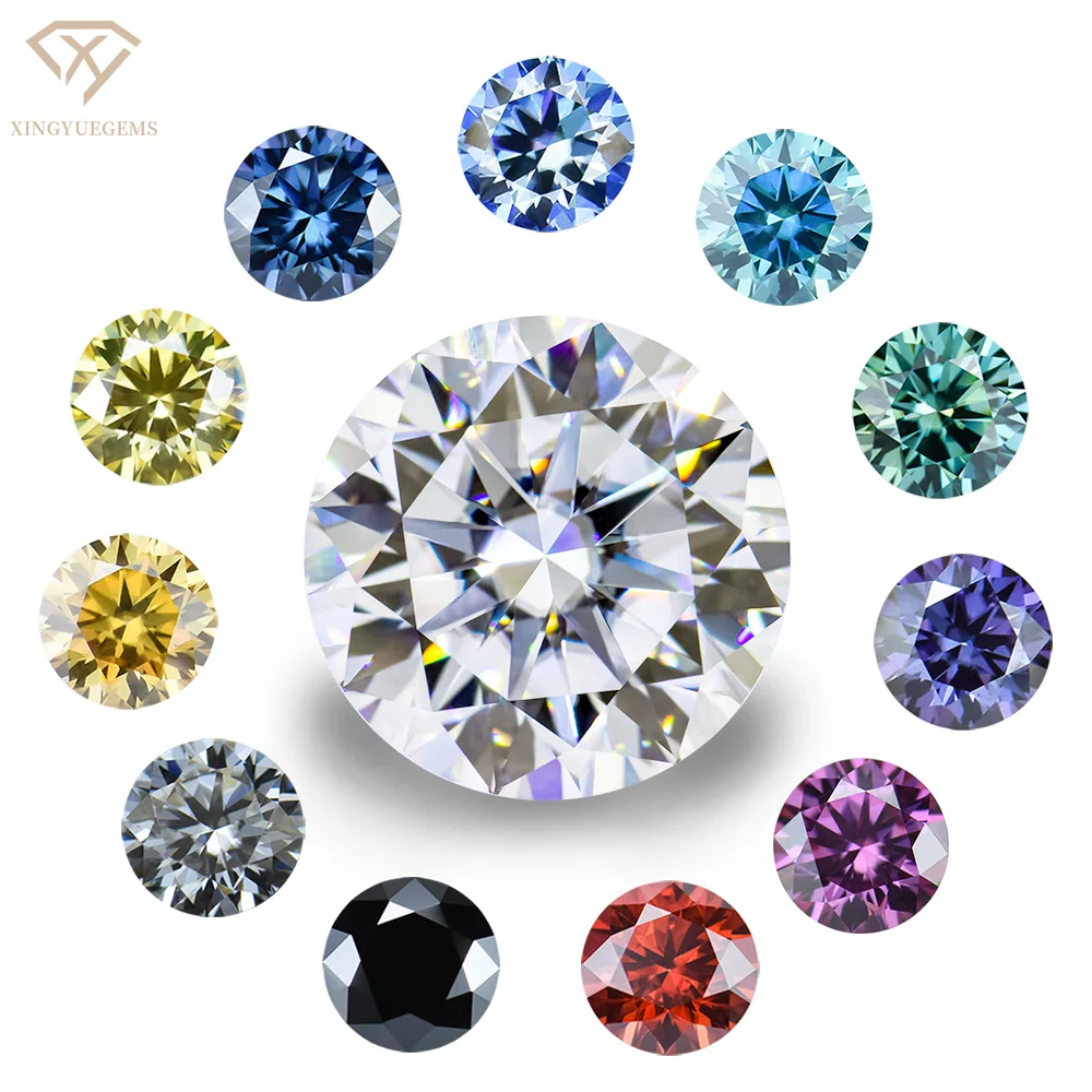 Xingyue Gem High Quality Moissanite Loose Stones,Wholesale GRA VVS White DEF GH Color Yellow pink Blue Black Loose Moissanite