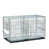 Cage en métal argenté + bac à excréments + vaisselle et distributeur d'eau