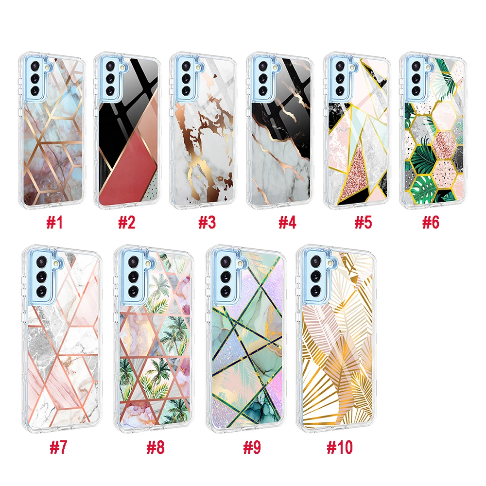 For Samsung S23 Plus Ultra S22 S21 FE S20 Phone Case Personalise Marble  Monogram