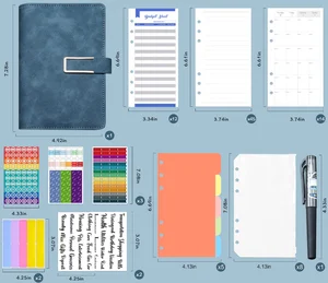 Wholesale Loose-Leaf Budget Binder with Magnetic Buckle A6 Size with Pen