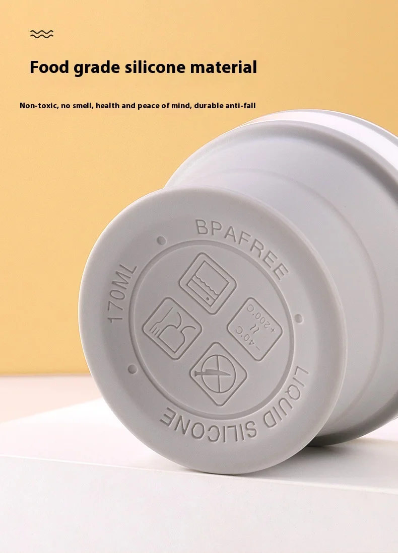 Factory Wholesale Customizable Modern Telescopic Coffee Cup Portable Silicone Folding Water Cup for Travel Camping Food Grade factory