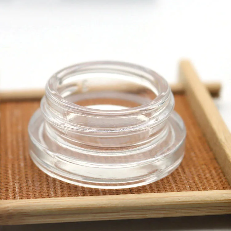 1g Container 1 Gram Child Proof Concentrate Glass Jar - Clear Round 3ml, 5ml, 7ml ...