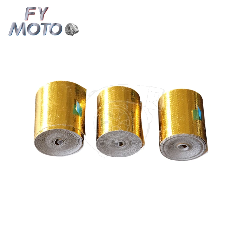 Gold Car Thermal Exhaust Tape Air Intake Heat Insulation Shield Wrap