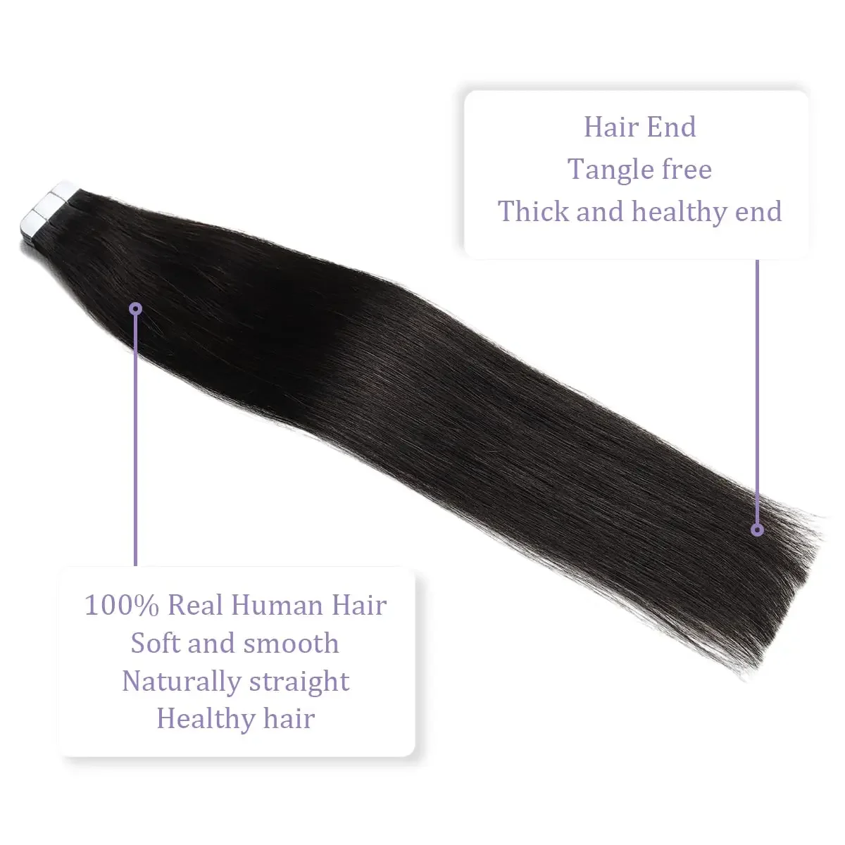 Extension per capelli con nastro dritto, 100% capelli umani, adesivo, sostituibile, senza cuciture, nastro per trama della pelle, 20 pezzi/50 g, per donne, 22, 24, 26 pollici_voghion.com