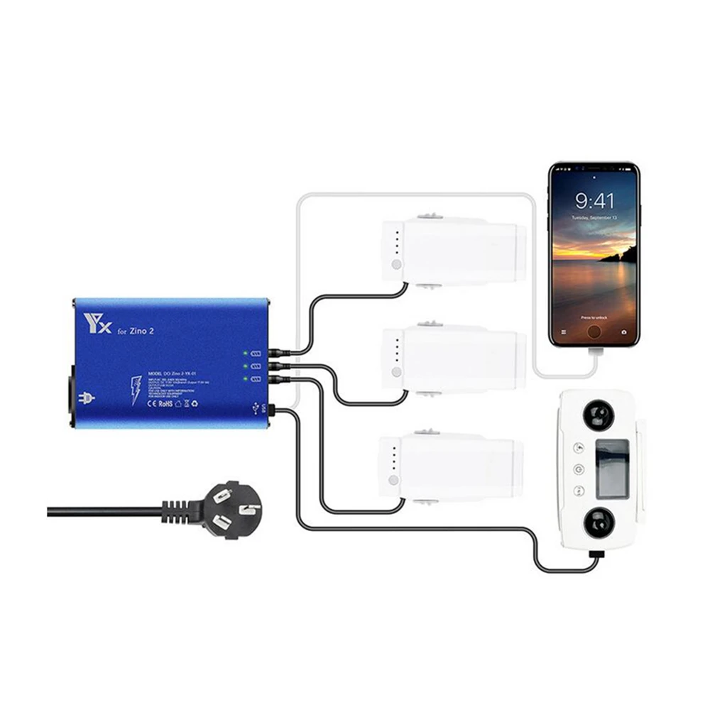 HUBSAN ZINO 2 многозарядное зарядное устройство концентратор usb 5 в 1 Зарядная Станция для Дрон параллельная зарядная интеллигентая (ый)