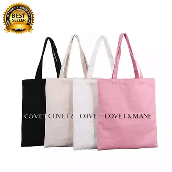 Recyclable Customized Printing Logo Eco Friendly Large Size Cotton Shopping Bags Cotton Natural Canvas Tote Bag