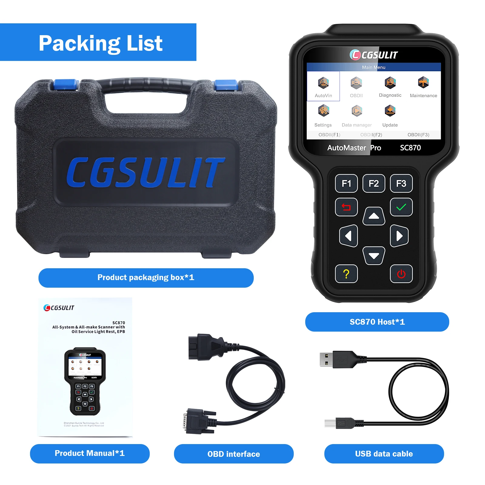 CGSULIT SC870 Scanner OBD1 Y OBD2 Diagnostic Scan Tool Coding Tools