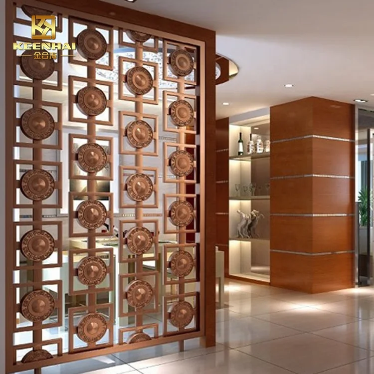 Classic Design Interior Room Divider Screen Custom Laser Cut Decorative Metal with Coating Technique