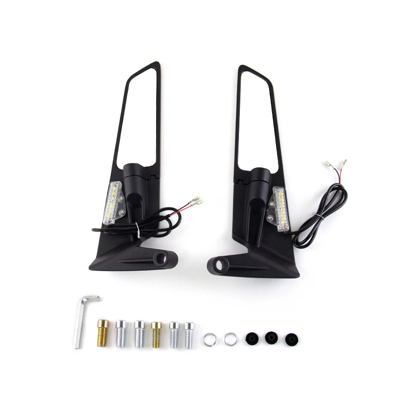 Motorbike Rotatable High Brightness Turn Signal Mirrors Motorcycle Rearview Wing Mirror With Lamp for Z900 Z650 KTM MT07