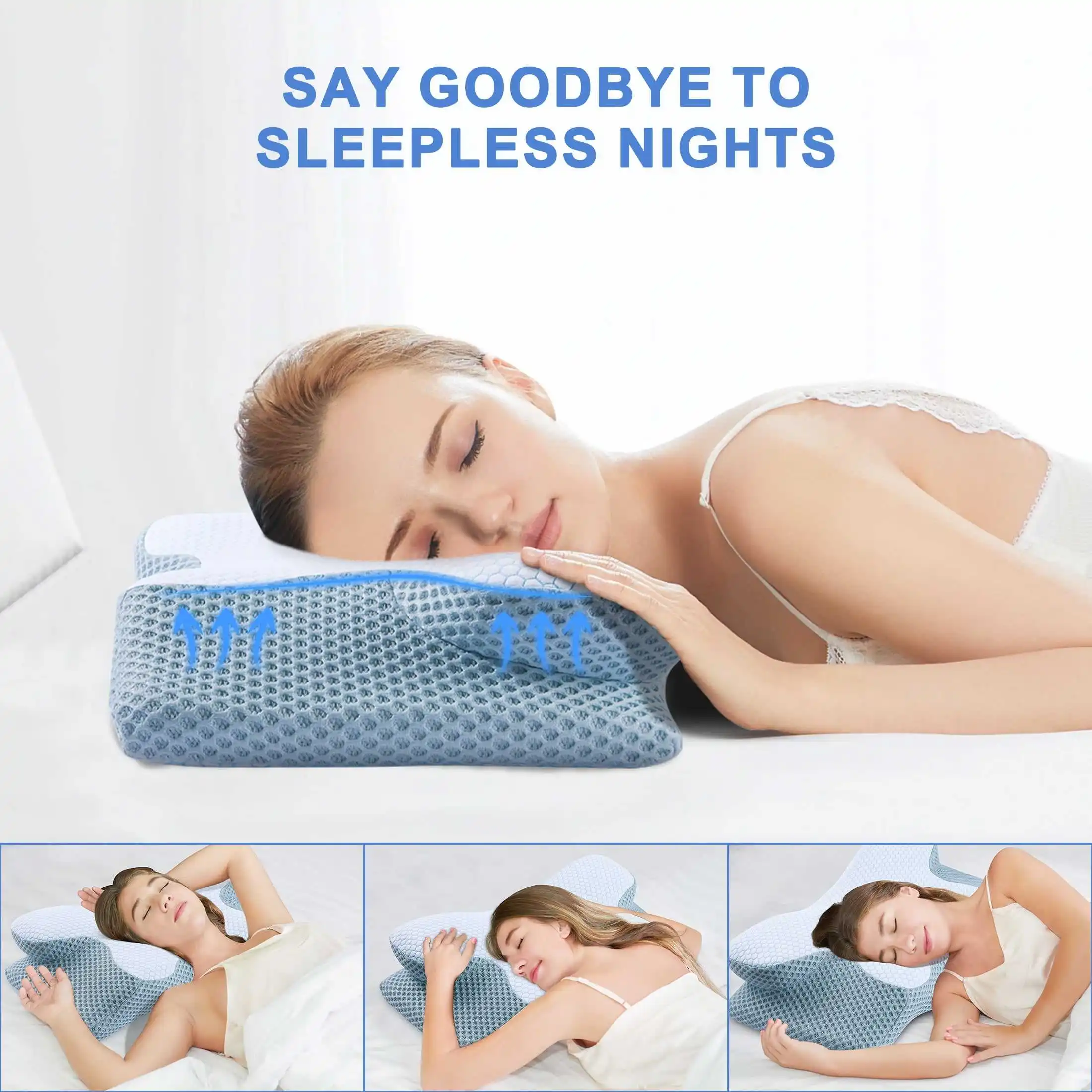Lianda P094 Best Selling Custom Sleep Orthopedic Pillow Memory Foam Bed Pillow Memory Foam