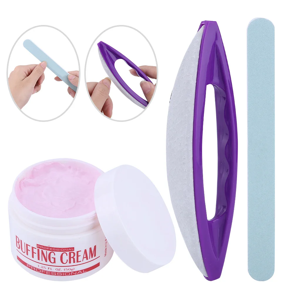 Buffing Block Waxing Cream Buffing Cream Wax Nail Files Buffers Professional Manicure Tool Set for Nail Art Beauty