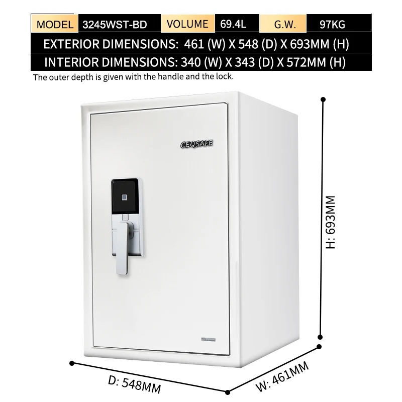 CEQSAFE Professional Manufacture Digital Combination Lock Fireproof Safe Fire Safe Box supplier