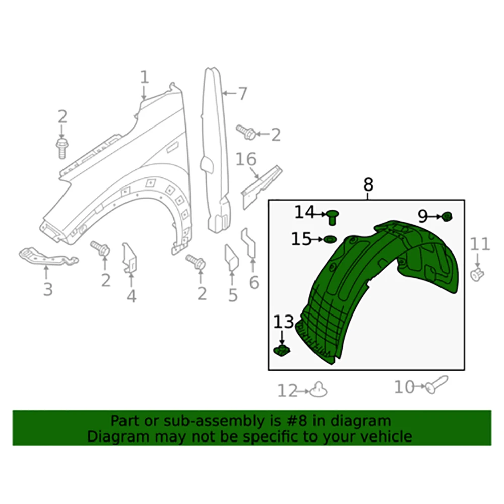 Car Body Parts Inner Fender Liner for HYUNDAI TUCSON 16-ON OEM Number ... — 2