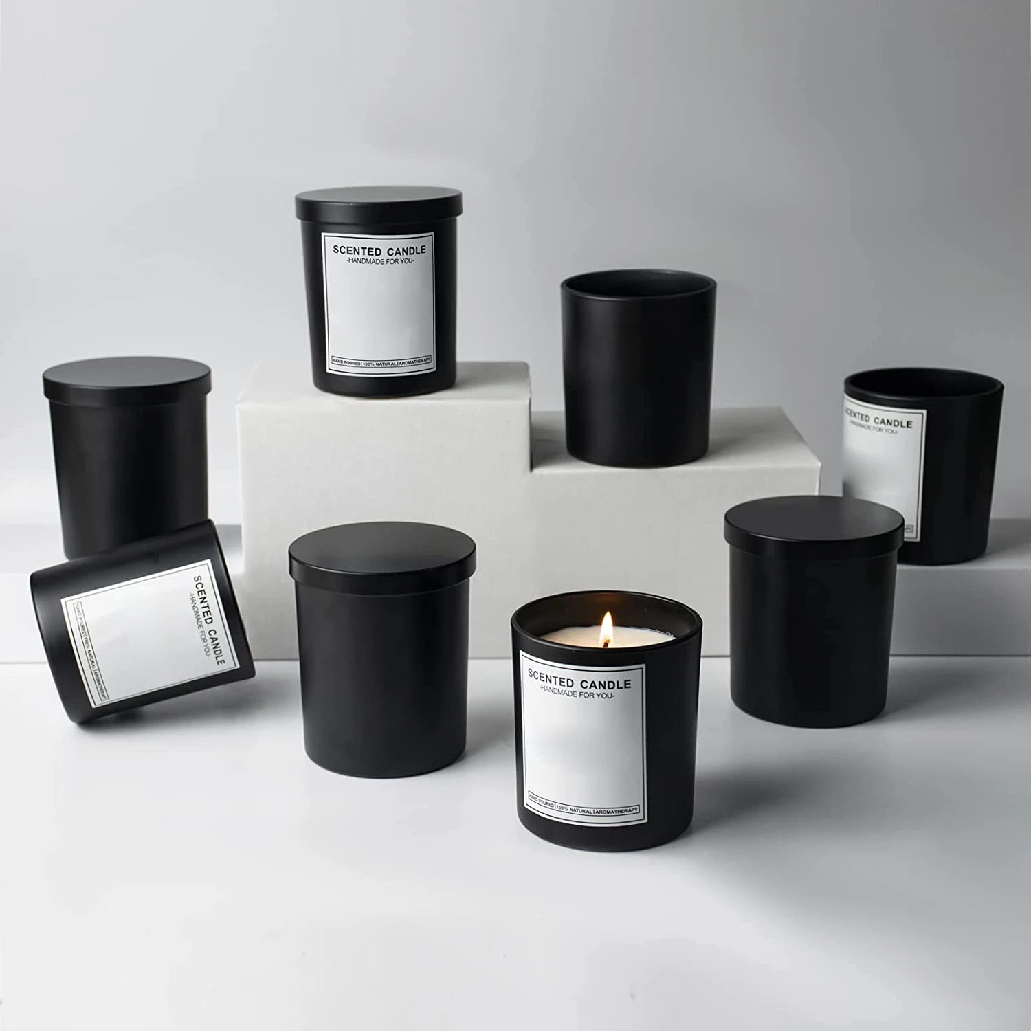 Bulk Unique Empt 6oz 8oz 10oz 12oz Luxury Glass Jars for Candles ...
