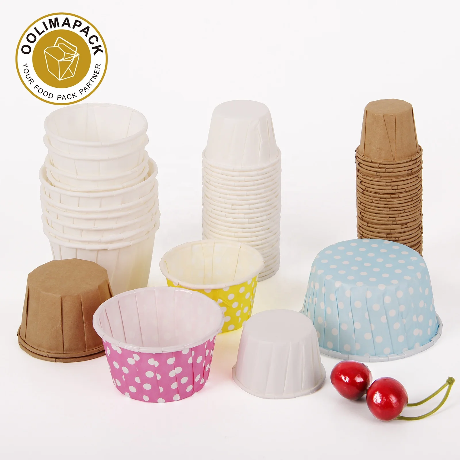 Tulip Cupcake Wrappers Liners Baking Muffin Cup Colorful Greaseproof Paper Custom Disposable Cake Tools 90gsm Paper Portion Cup