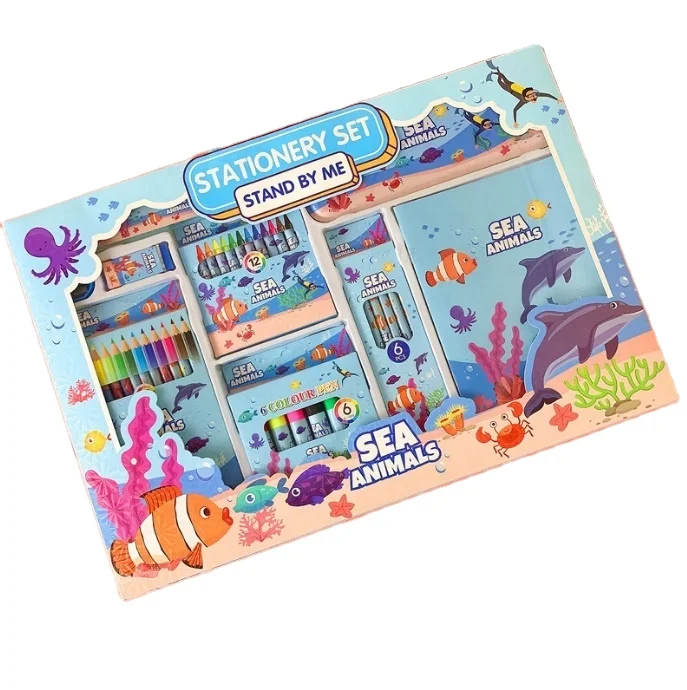 Набор канцелярских принадлежностей хорошего качества картонные Стильные Детские канцелярские товары оптовая продажа креативный мультяшный набор для школы