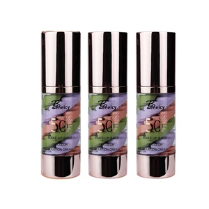 Triple-swirled Helix Serum Mineral Makeup Primer Face Foundation BB Cream Moisturizer Pore Minimizing Oil Control Waterproof