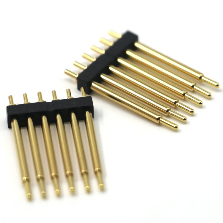 China customized single row 6pin communication connector probe automobile optical fiber conductive pin spring contact thimble po
