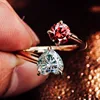 10k solid gold+lab ruby+blue green moissanite ring