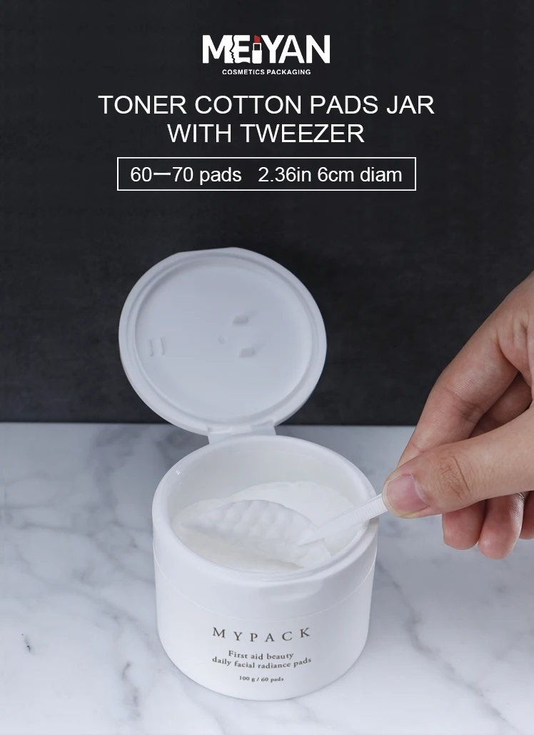 Mypack Custom 100 120 200g Plastic 60 70pads 6cm Diam Facial Makeup