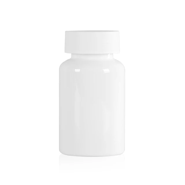 175ML White PET Plastic Bottle with Screw Cap Healthy Product Container for Medicine Screen Printing Surface