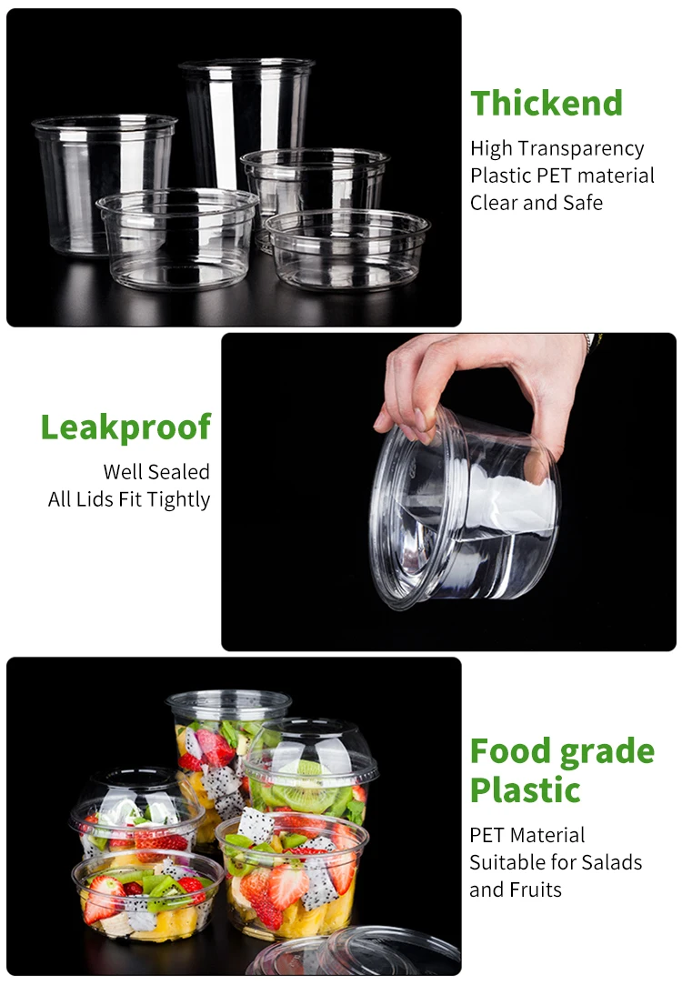Disposable Clear Pet Plastic Cup Fruit Salad Plastic Cup Dessert Yogurt