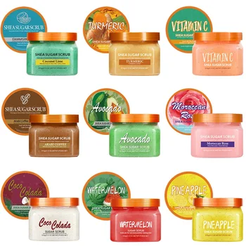 Wholesale Natural Body Scrub with Hydrating Shea Butter Gentle Exfoliating Bath Salt Watermelon Turmeric for Face Body Whitening