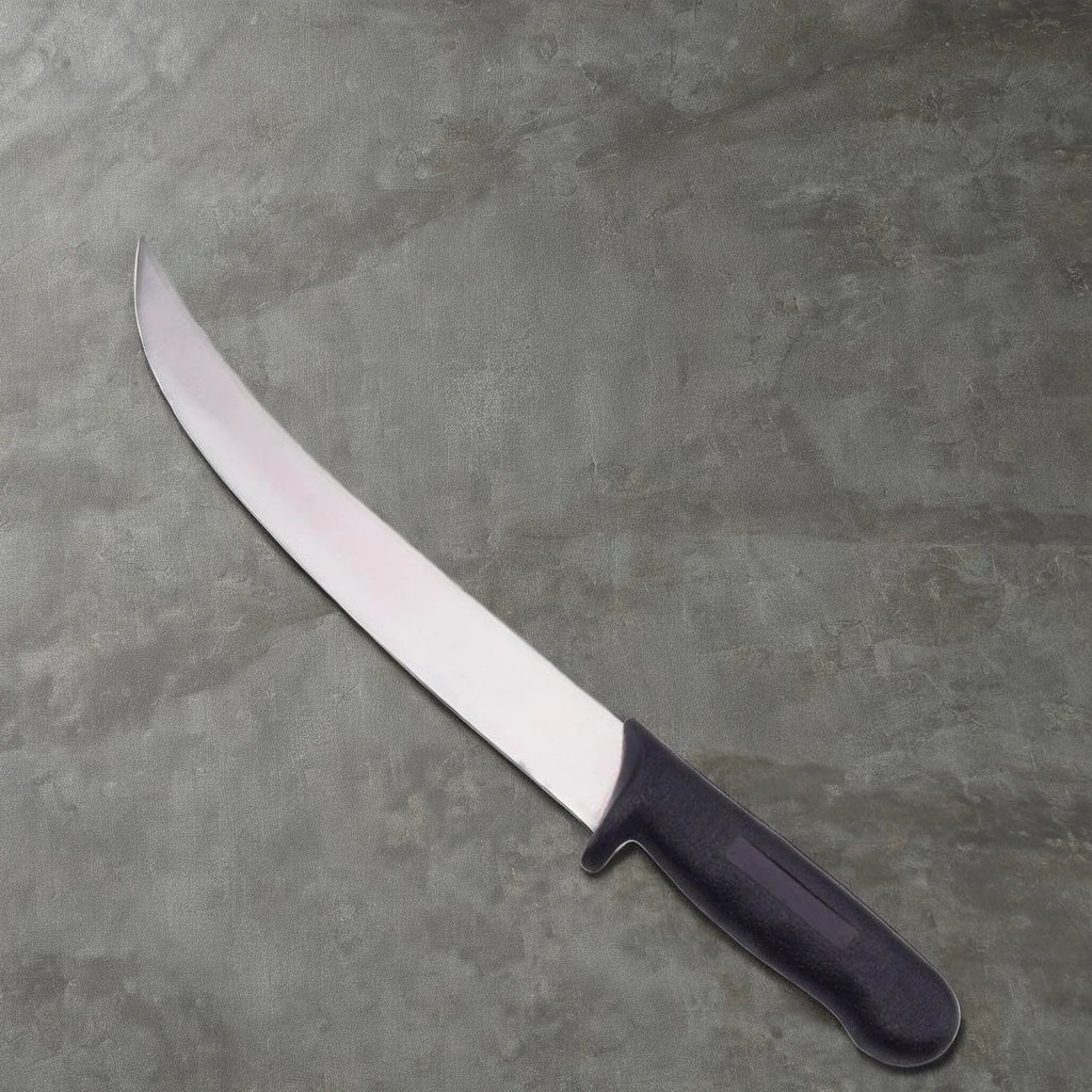 10 Inch Stainless Steel Blade Kitchen Slicer Knife Set Sharp Curved Carving Knife with Plastic PP Handle for Chopping