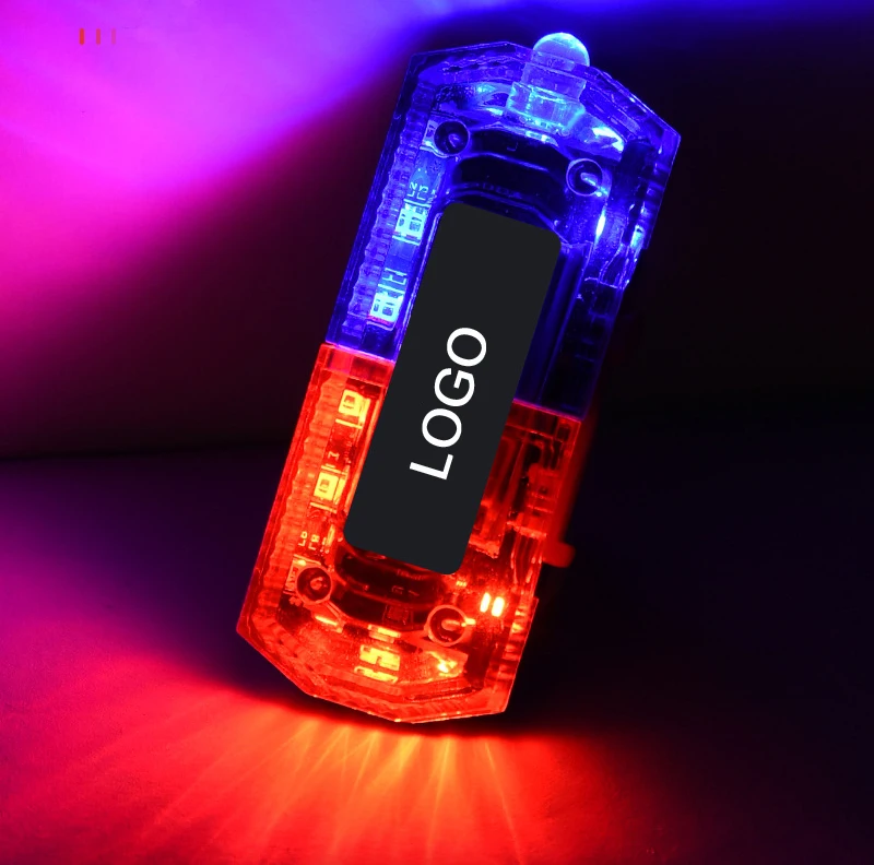 Traffic Guidance Patrol Night Light Led Red Blue Flashing Torch Light Shoulder Lamp