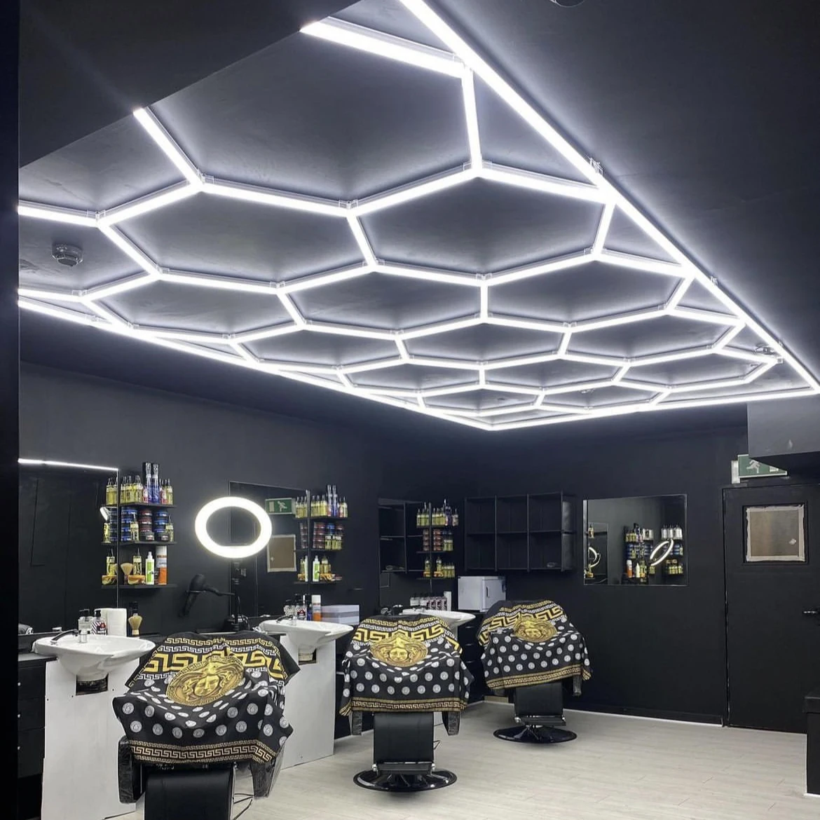 ガレージハニカムオートディテーリング小型LED作業灯ガレージ六角形LED