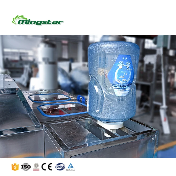 Mingstar Semi Automatic Manual  Plastic Bottle Washer De Capping Brush Inside Rotary 5 Gallon Bottle Washing Machine