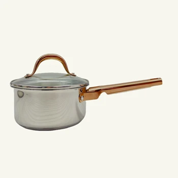 Rose gold PVD small saucepan Mirror design Stainless steel milk pan