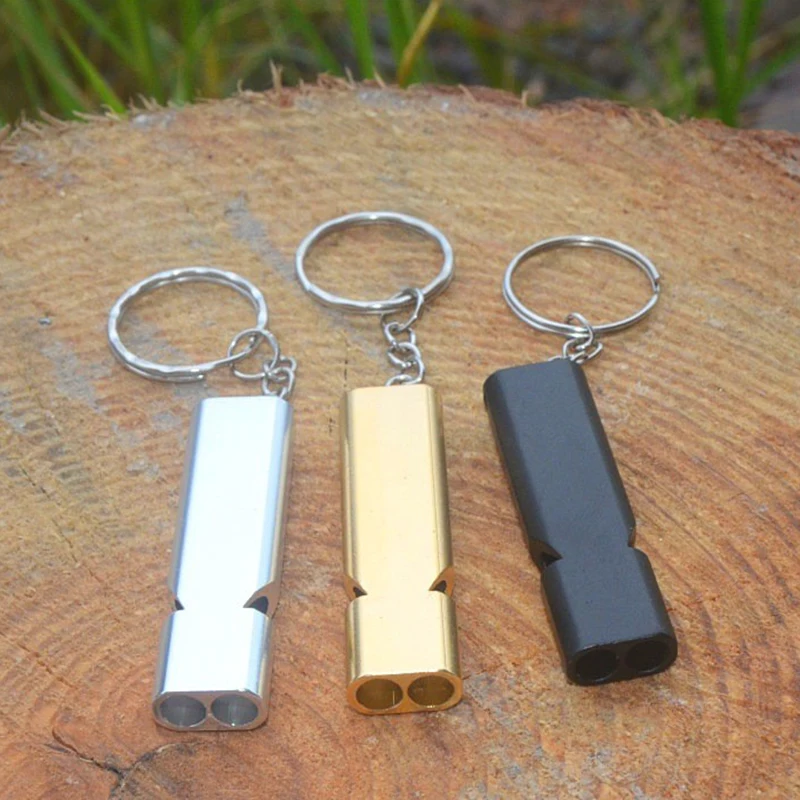 Aluminum Alloy Dual Frequency Best Survival Whistle Outdoor Tool