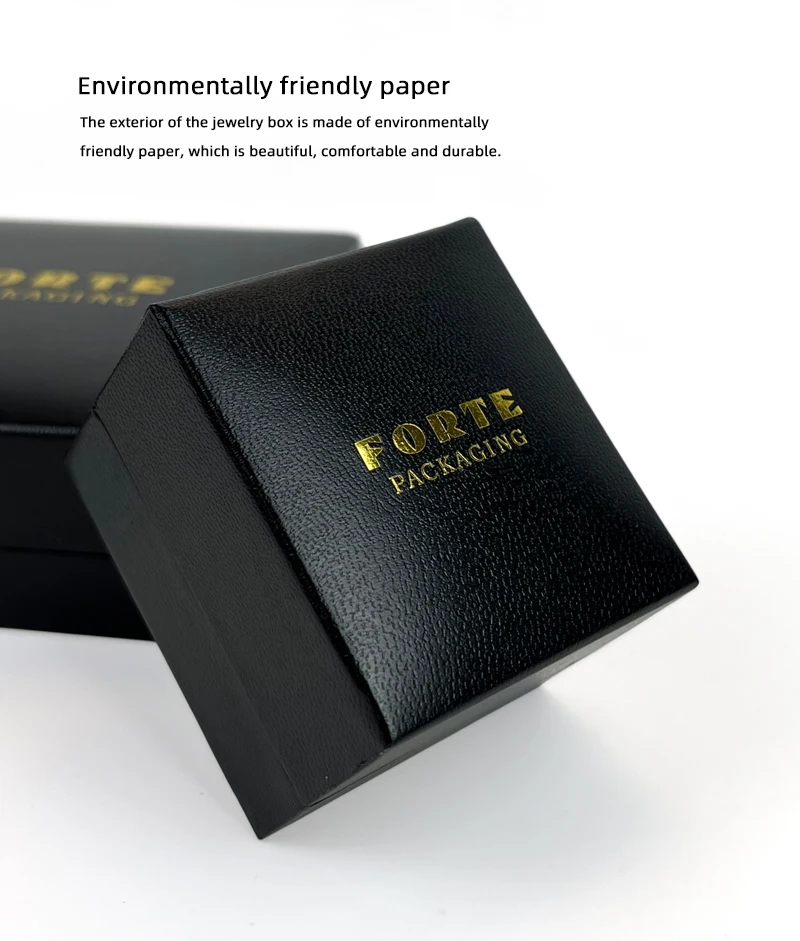 Leatherette Paper Jewelry Packaging Ring Boxes Jewellery Display