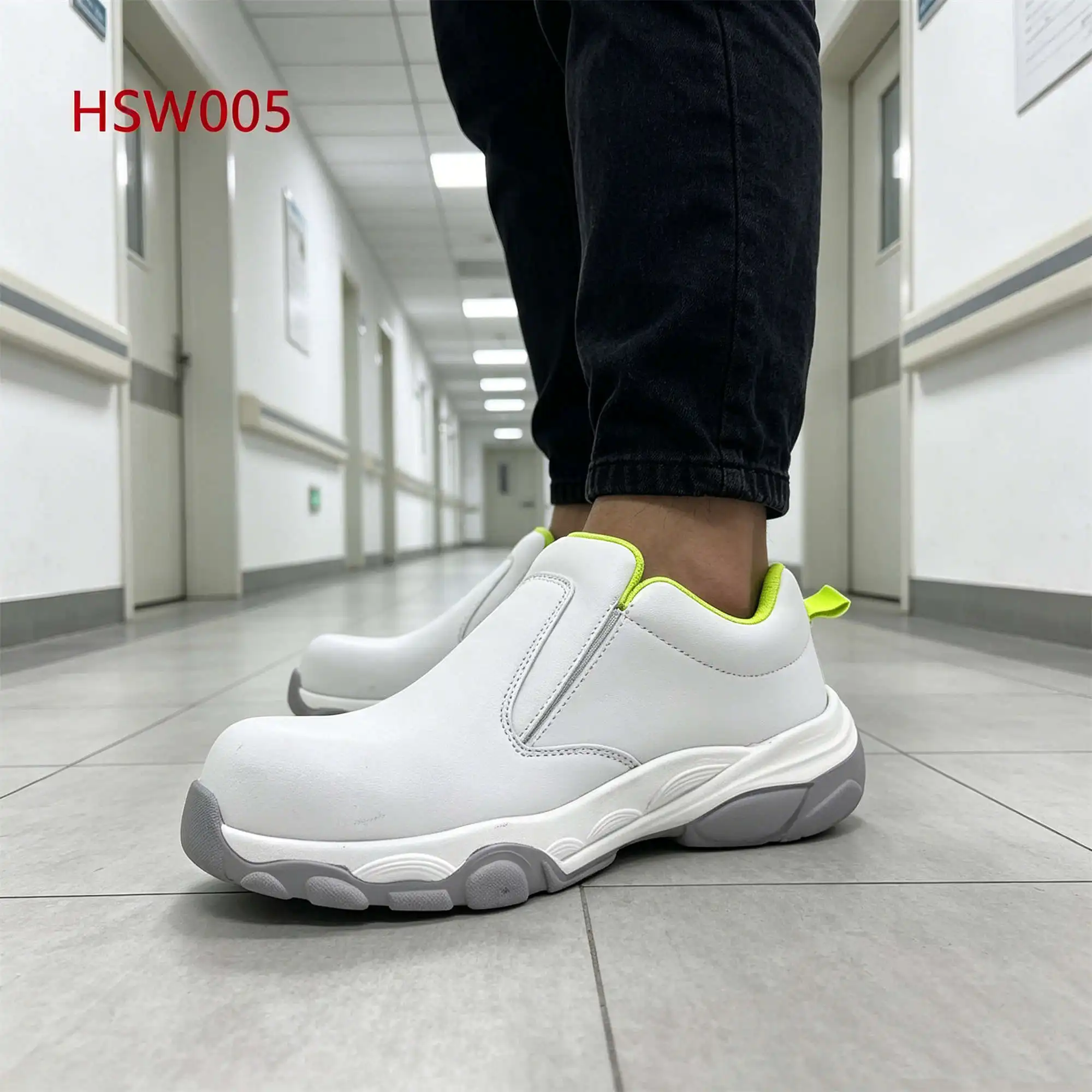 WYC,Electronic Factory Fiberglass Toe Insert White Safety Shoes New Collection Anti-acid&alkali Outsole Work Clogs HSW005