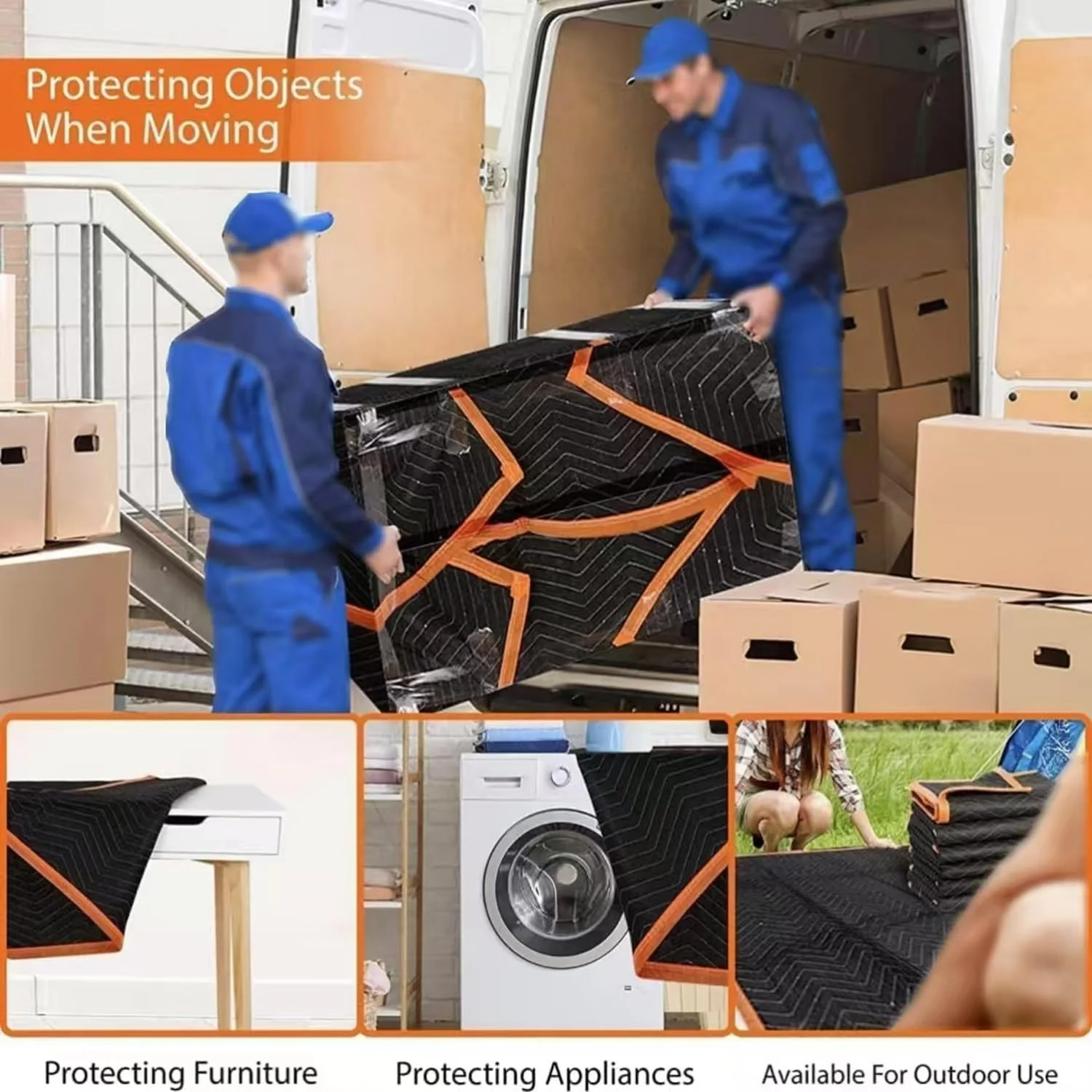 Factory Direct Sale High Quality Durable Heavy Duty Padded Moving Blankets for Furniture protection factory