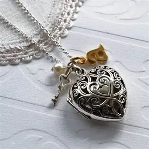 Wholesale Antique Locket Photo Necklace Custom 925 Sterling Silver Necklace