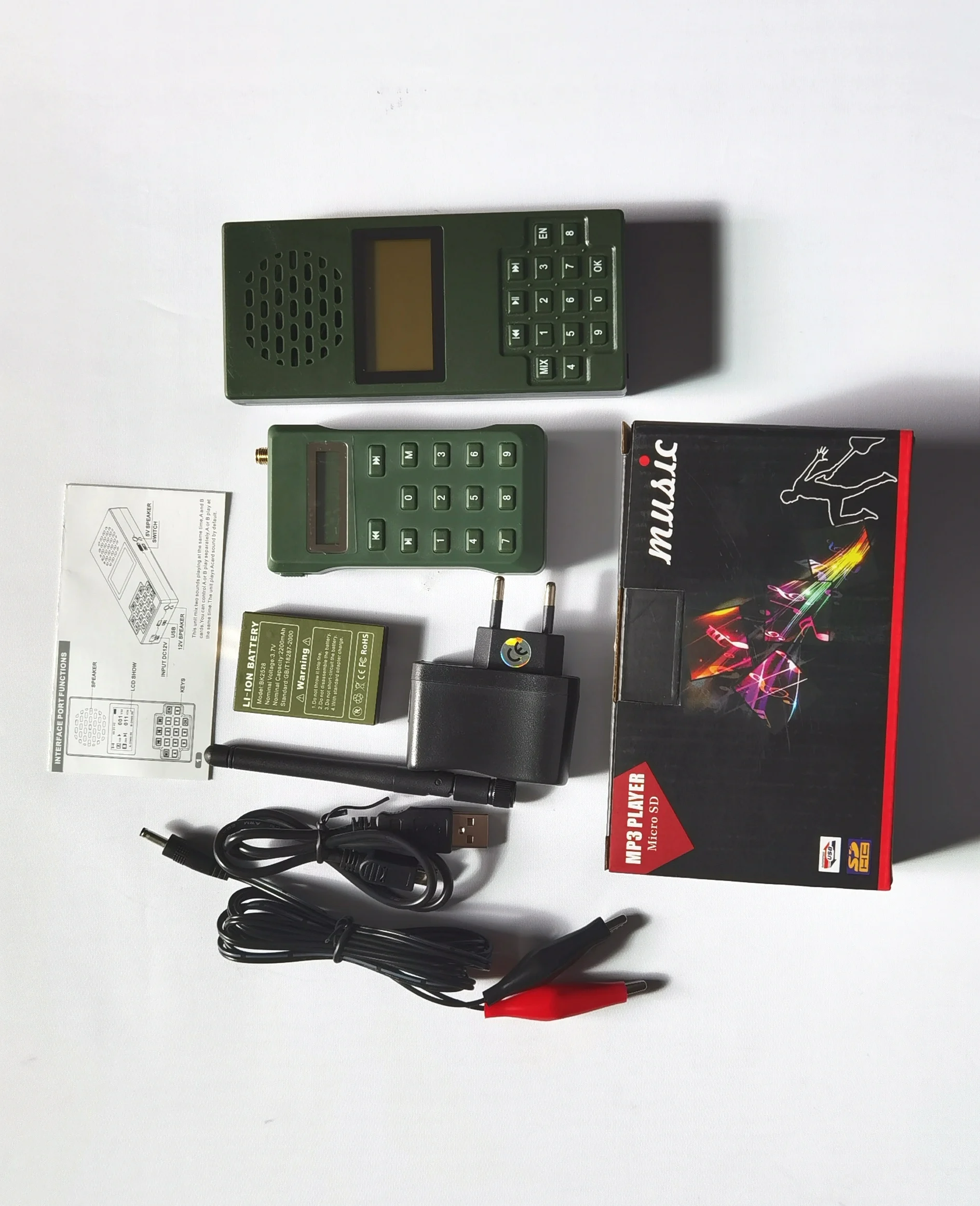 With Rechargeable Battery and Memory Timer Outdoor Hunting Birds Song Mp3 Player Caller Machine