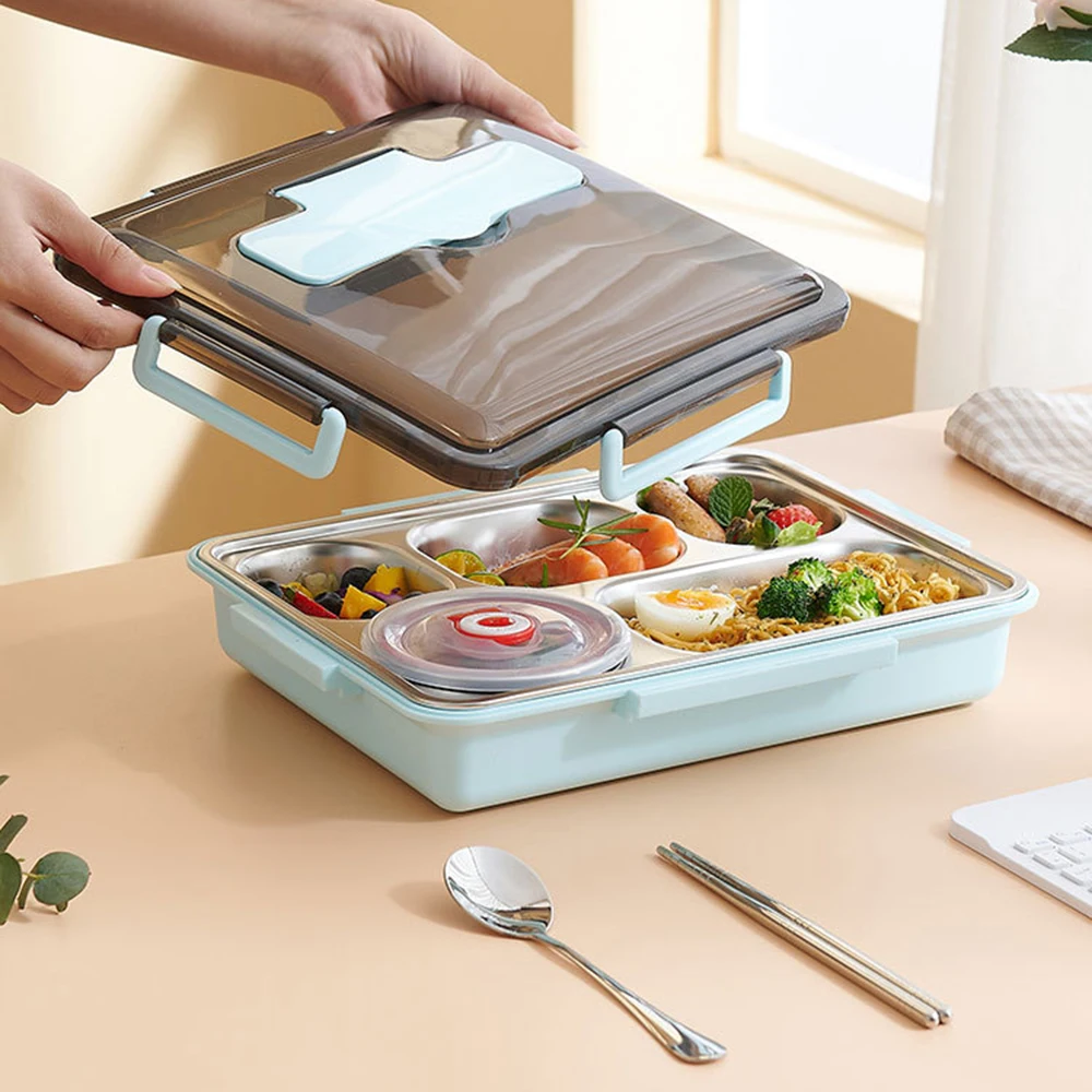 大容量304ステンレス鋼断熱ランチボックス5分割小型ボウル食品