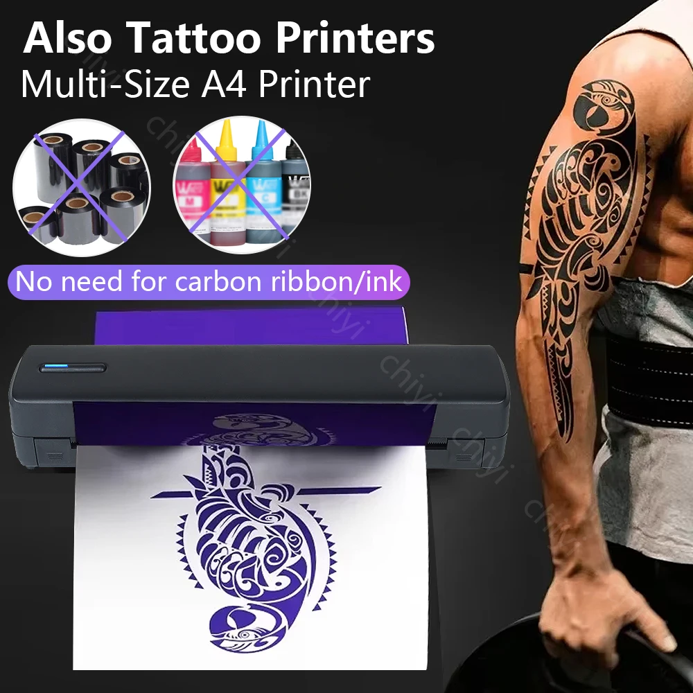 Portable A4 Wireless Thermal Printer for Tattoo Stencils