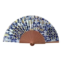 2024 High Quality Strong Wholesale Custom Designer Printed Sublimate Folding Wooden Hand Fan With Logo