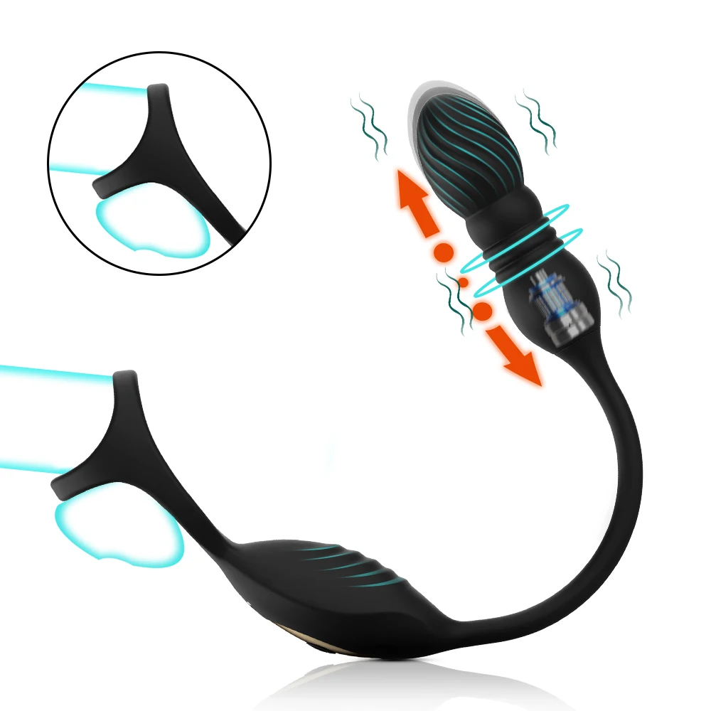 butt plug then anal Remote Control Rose Thrusting Vibrating Anal Plug – honeysx main image 1
