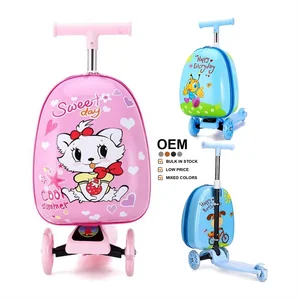 Professional ABS 3D Kid Cabine Valise De Voyage Enfant Carton En Chine pp School Kid Scooter Valise for Dis-ny