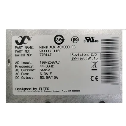 Minipack Eltek Valere Rectifier 48vdc 800w Minipack 48/800 Wir/fc ...