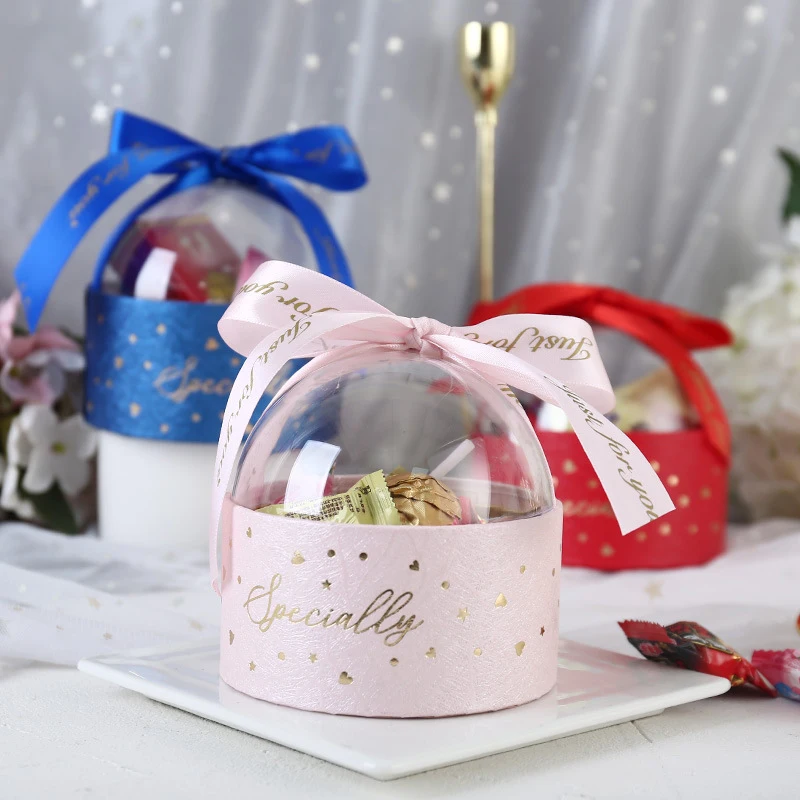 Transparent Separate Round Cylinder Rigid Ribbon Flower Bouquet Wedding ...