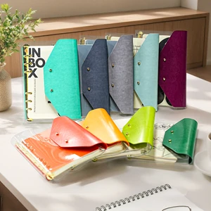 Planner A5 Transparent PVC Office Supplies Journal Customize Logo Low MOQ Clear Diary PU Leather Refillable Loose Leaf Notebook