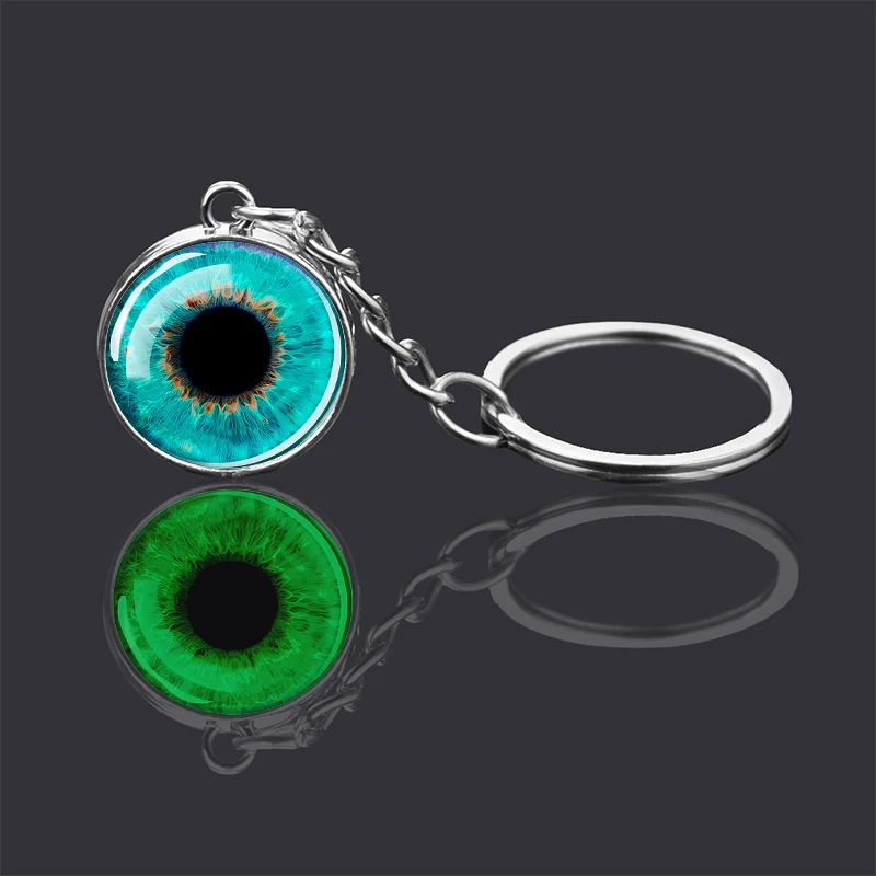 Luminous Eye Keyring Iris Glass Ball  Pendant Creative Jewelry Glows in the Dark Eyeball Keychain