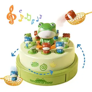 EPT Kids Electric Music Board Games Educational Reactivity Montessori Toy Frog Bouncing Carousel Frog up Toy